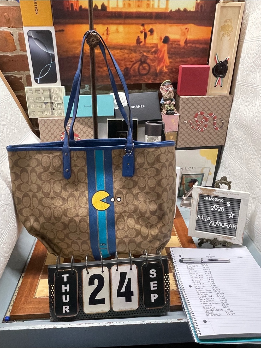 Coach PAC-MAN Signature Reversible City Tote